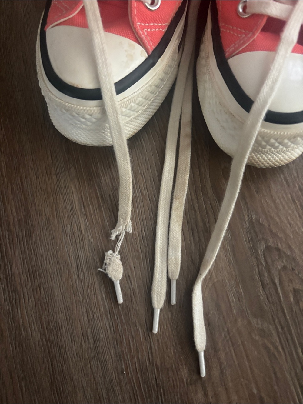 Converse High Top Sneakers - Coral Orange Canvas with White Accents - Picture 12 of 12
